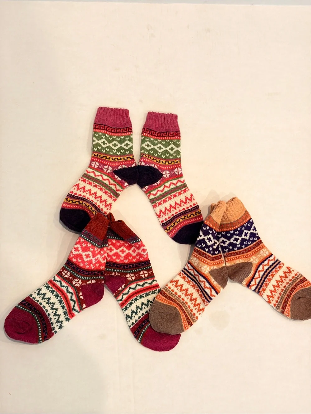 Country Lux Crew Socks - Multicolor Set 3 W8-11